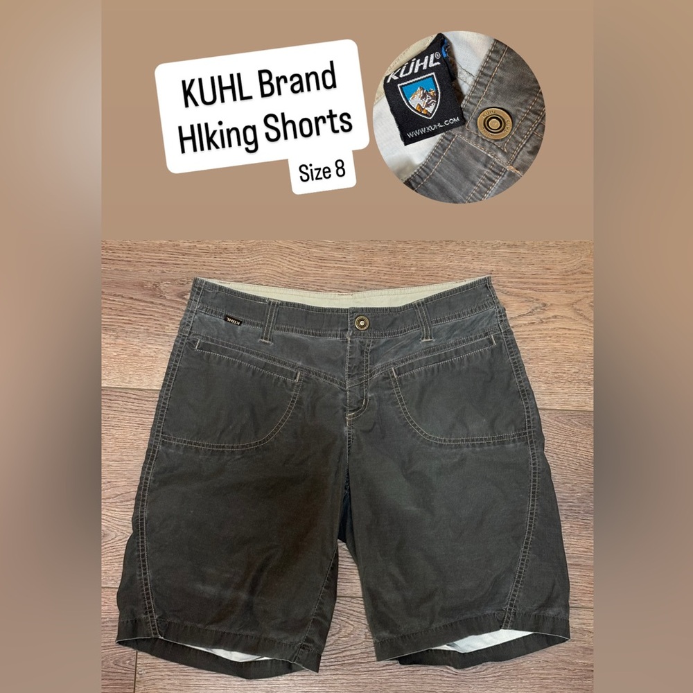 🥾 KÜHL Women’s Dark Gray Olive Cargo Shorts Hiking Backpacking Outdoors Shorts